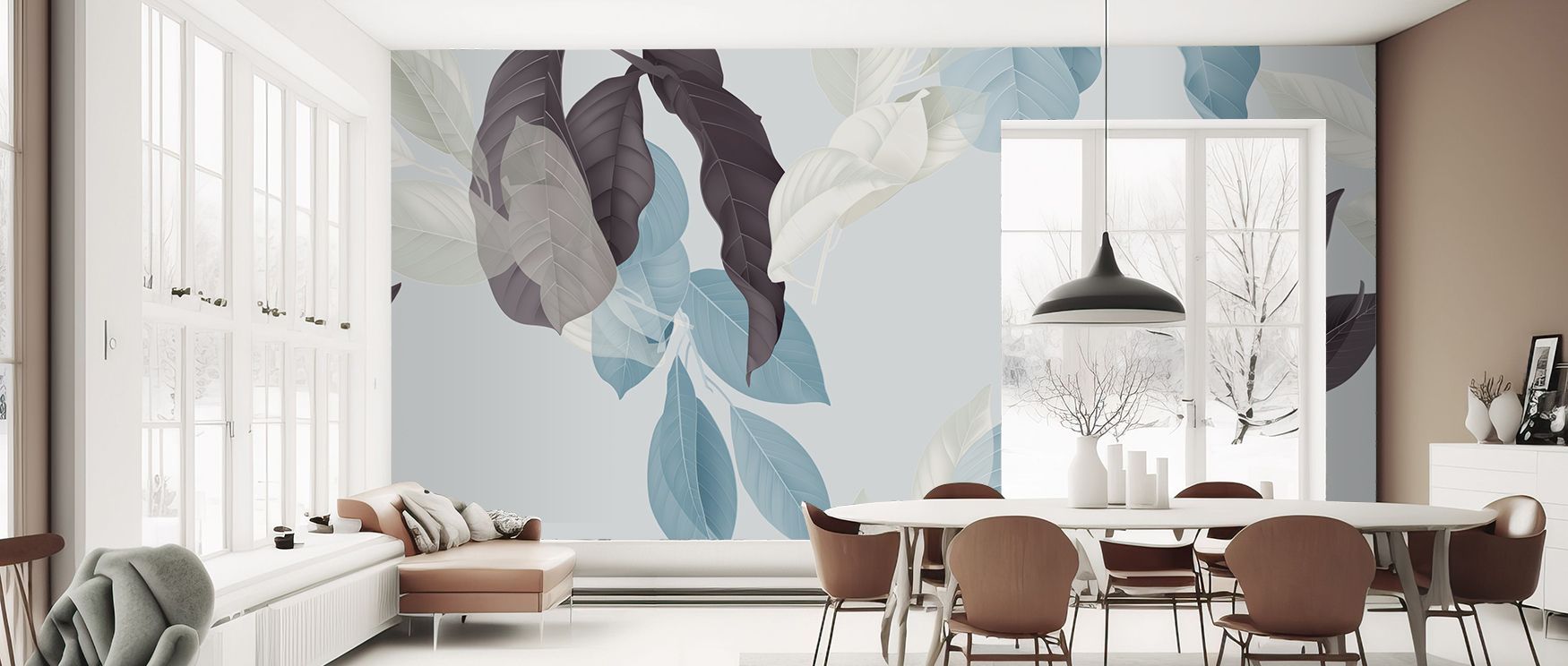 The Blue and Blue Wallpaper offers refined artistry where tonal beauty is expressed in fluid design. Its modern elegance brings sophistication to bedrooms, bathrooms, or workspaces, balancing strength with tranquility in perfect harmony.