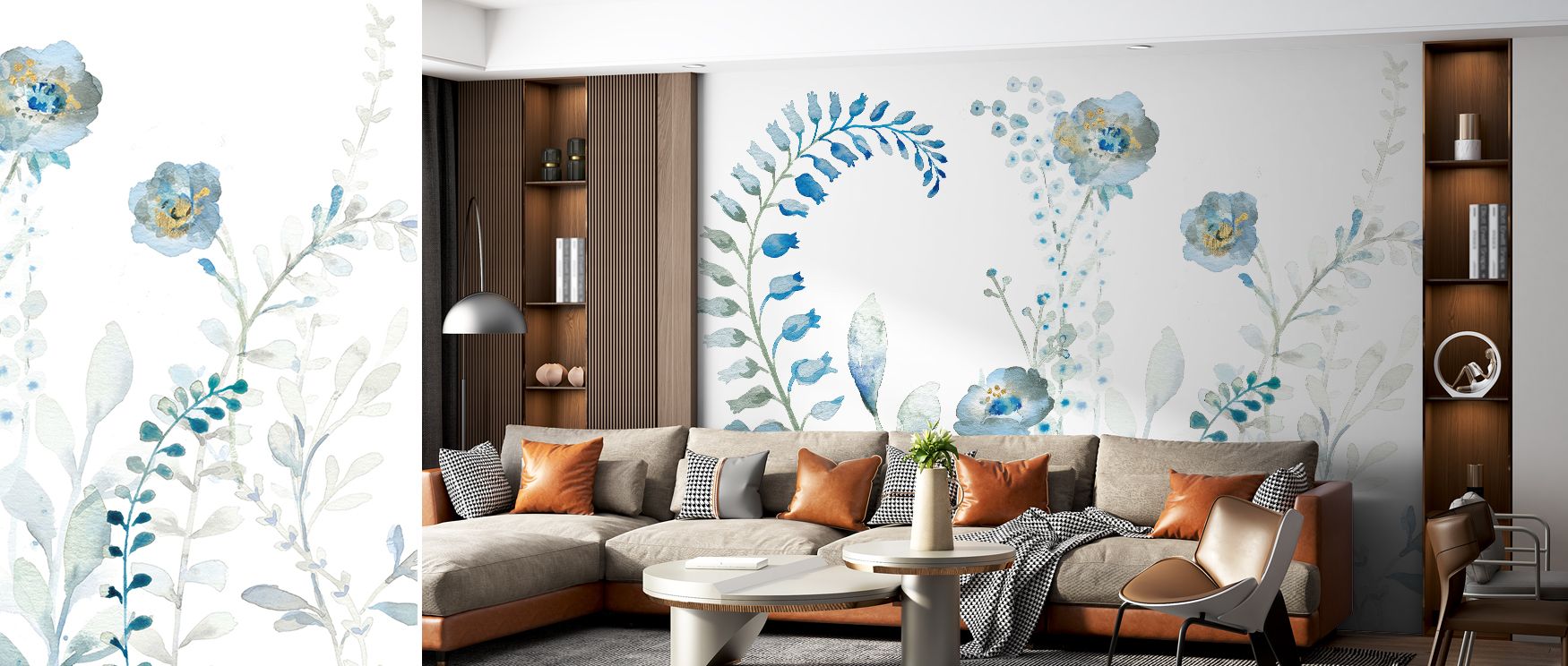 Natural flow inspires the Blues of Summer Hanging Wallpaper, where hanging patterns evoke organic elegance. Blue tones shift subtly, creating refined serenity. Suitable for bedrooms, bathrooms, or living rooms, it elevates interiors with freshness and cha