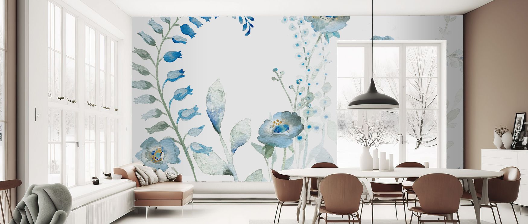 The Blues of Summer Hanging Wallpaper brings balance through layered motifs, where vibrant hues meet soft detailing. This design transforms bedrooms, bathrooms, or living spaces into calm retreats inspired by summer beauty.
