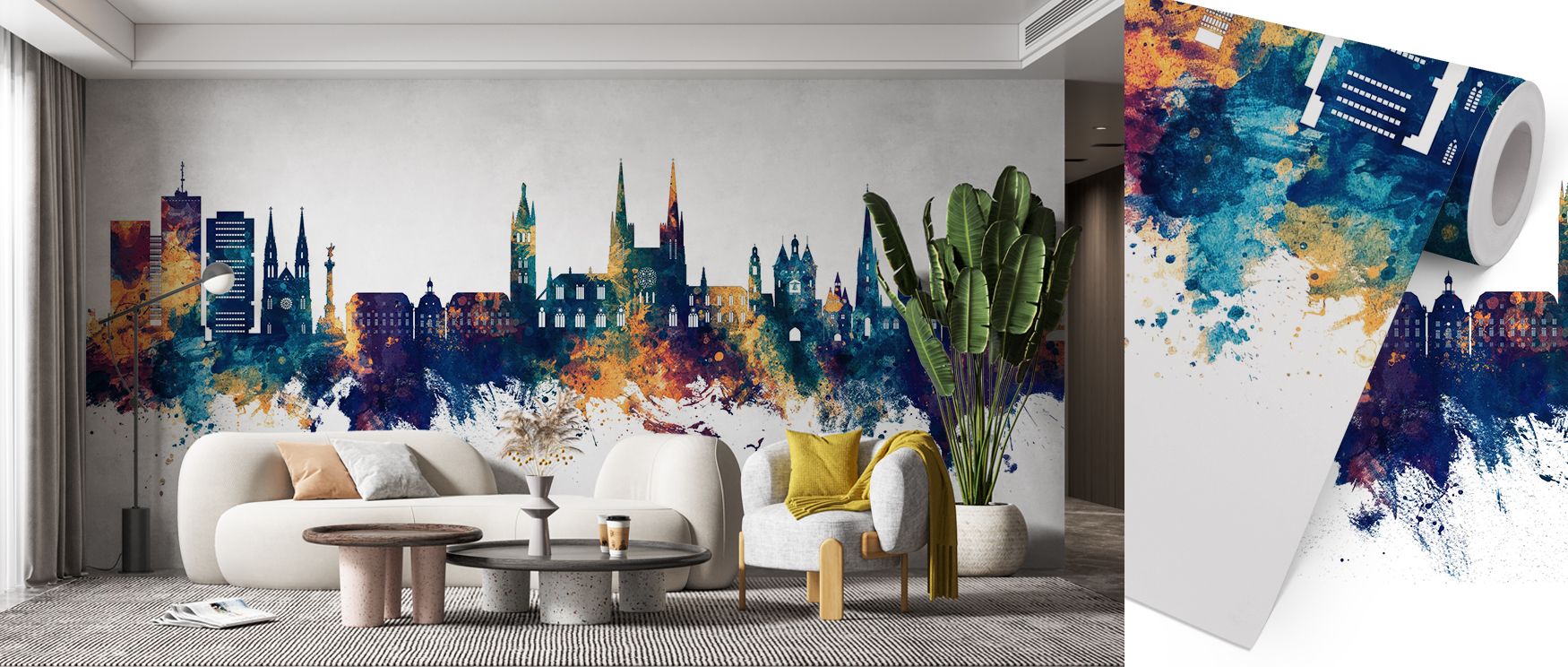 The Bordeaux France Skyline Blue & Bronze Wallpaper highlights architectural artistry, where iconic views glow in luminous shades. It transforms bedrooms, offices, or living areas into refined retreats filled with elegance and cultural character.