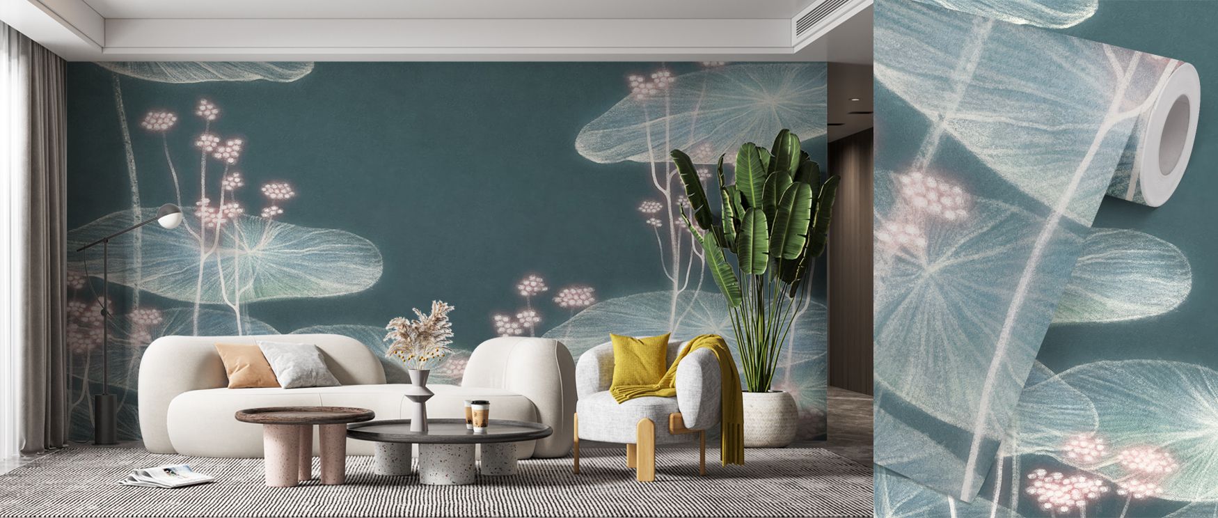 The Botanical Dream Wallpaper enriches interiors with natural charm, where blossoms and leaves bloom in refined patterns. Its calming design turns bedrooms, bathrooms, or living rooms into floral retreats, celebrating the artistry of nature through delica