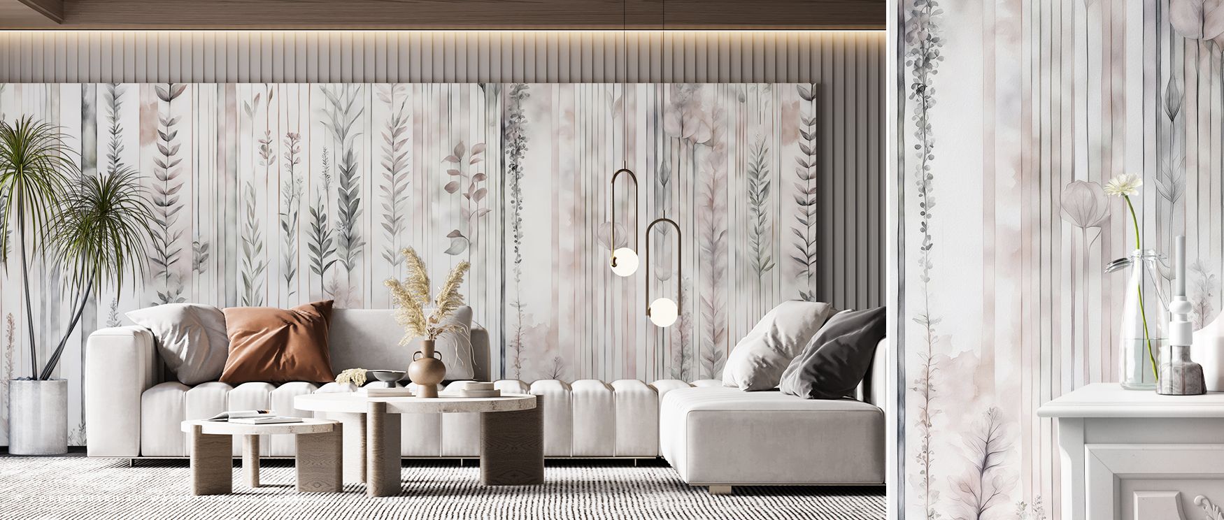 The Botanical Wall Brown Wallpaper celebrates earthy warmth, where natural motifs flow across the wall in subtle rhythm. Its rustic detailing enriches bedrooms, offices, or living spaces, turning interiors into calm, elegant retreats of timeless charm.