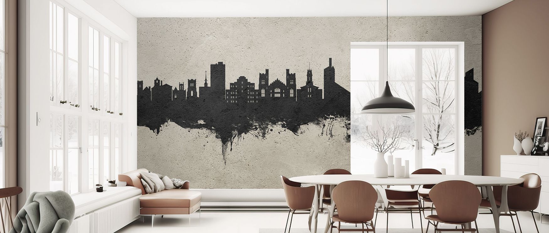 Refined grit emerges in the Boulder Colorado Skyline Concrete Wallpaper, where silhouettes rise powerfully across textured surfaces. Perfect for offices, lofts, or living rooms, it creates bold spaces filled with cultural charm and industrial artistry.