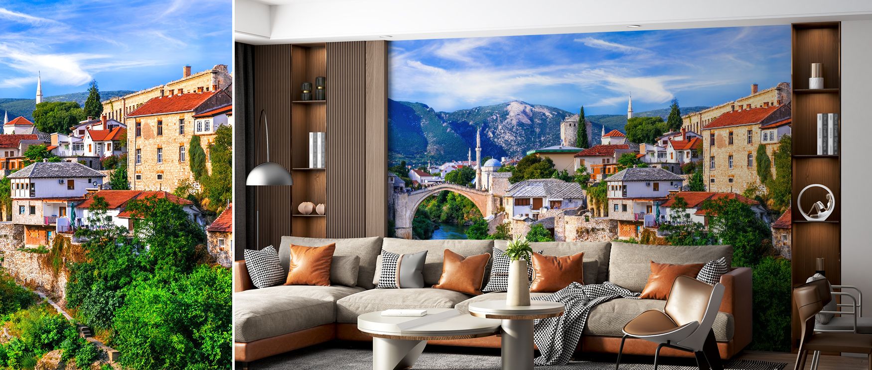 The Bridge of Mostar Wallpaper celebrates cultural charm, where delicate detailing creates graceful imagery. Its design enhances bedrooms, offices, or living areas with timeless sophistication, offering refined beauty filled with elegance and meaning.