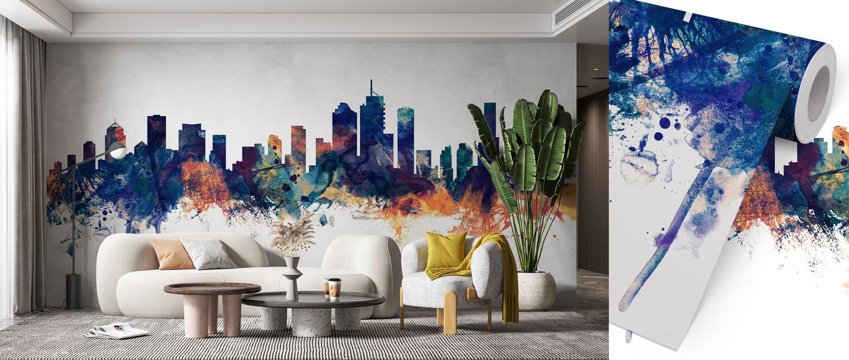The Brisbane Australia Skyline Blue & Bronze Wallpaper highlights architectural charm, where city forms stretch across walls in balanced tones. Deep blue creates depth, while bronze accents glow warmly. Bedrooms, offices, or living rooms gain prestige and