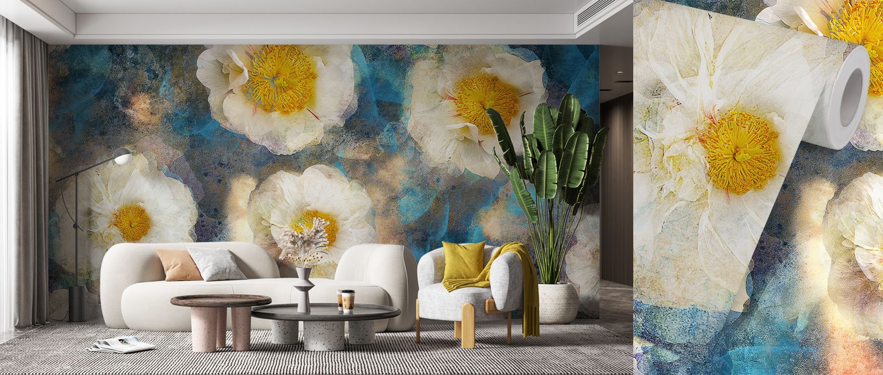 Blossoms unfold within Camellia Blossoms Wallpaper, painting walls with floral tranquility that transforms bedrooms, bathrooms, or living rooms into sanctuaries filled with gentle calm, refined elegance, and graceful beauty rooted in nature’s charm. 