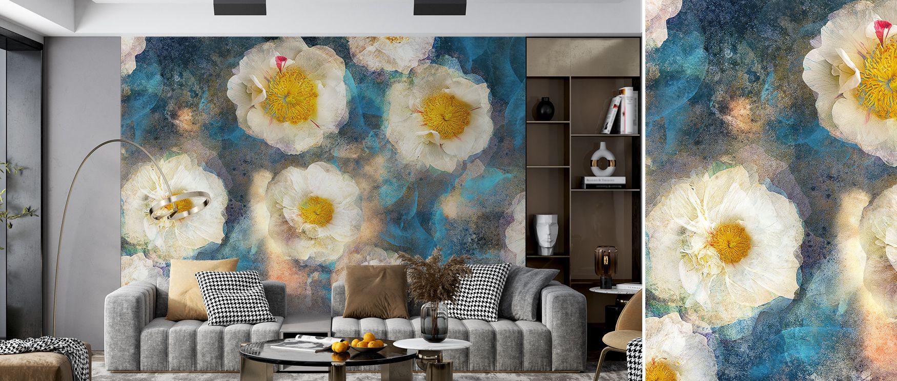Camellia Blossoms Wallpaper expresses floral elegance through soft tones, transforming bedrooms, bathrooms, or living rooms into calm interiors enriched with timeless charm, delicate beauty, and serenity drawn from natural blooms. 