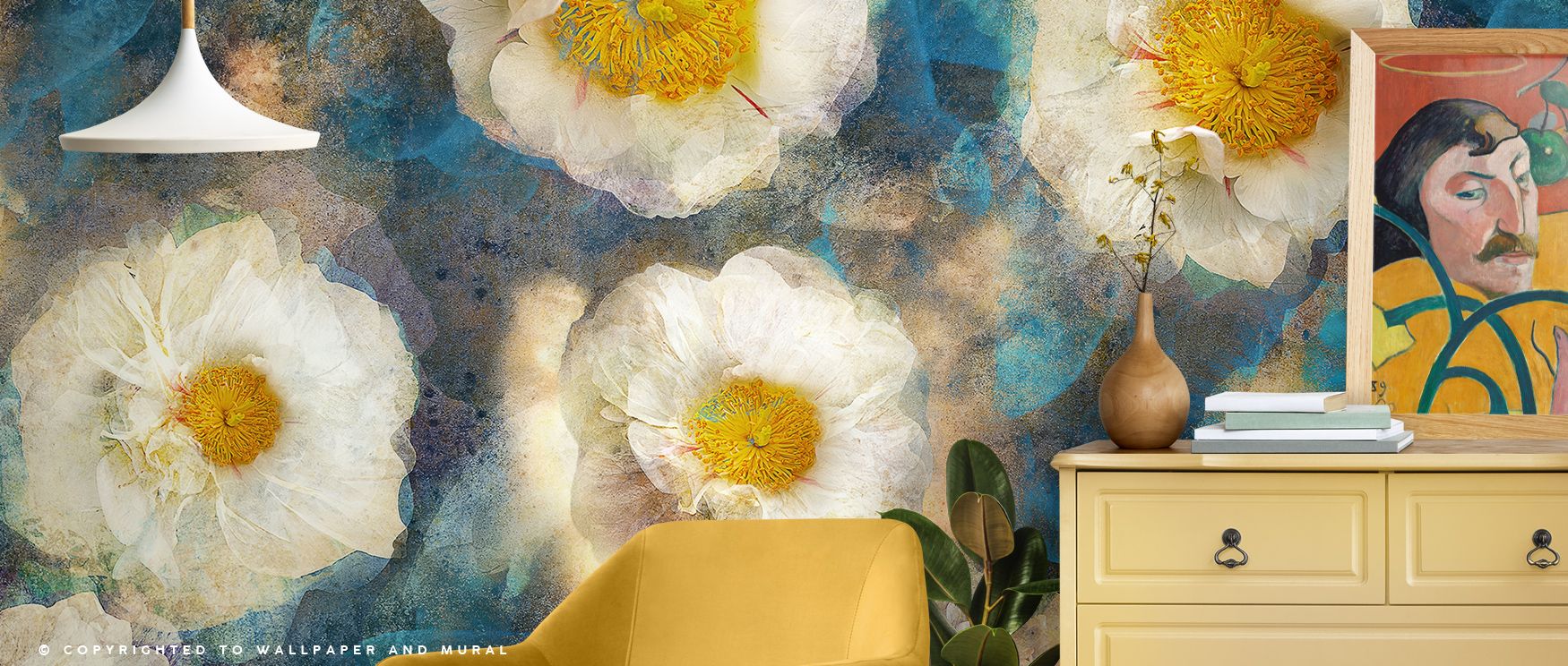 Soft blooms define Camellia Blossoms Wallpaper, where elegant flowers add dimension and beauty, surrounding bedrooms, bathrooms, or living rooms with gentle atmosphere that reflects poetry of nature in refined harmony. 