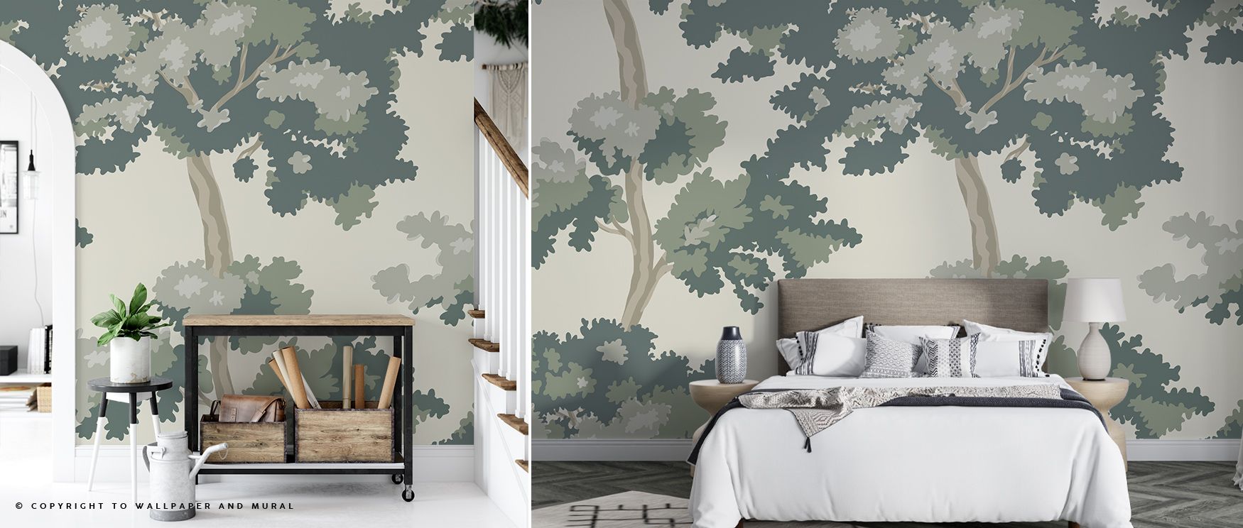 Camouflage Trees Wallpaper evokes tranquility through layered tree imagery, where depth and pattern merge into harmonious design, filling bedrooms, offices, or living rooms with calm elegance and the quiet atmosphere of forests. 
