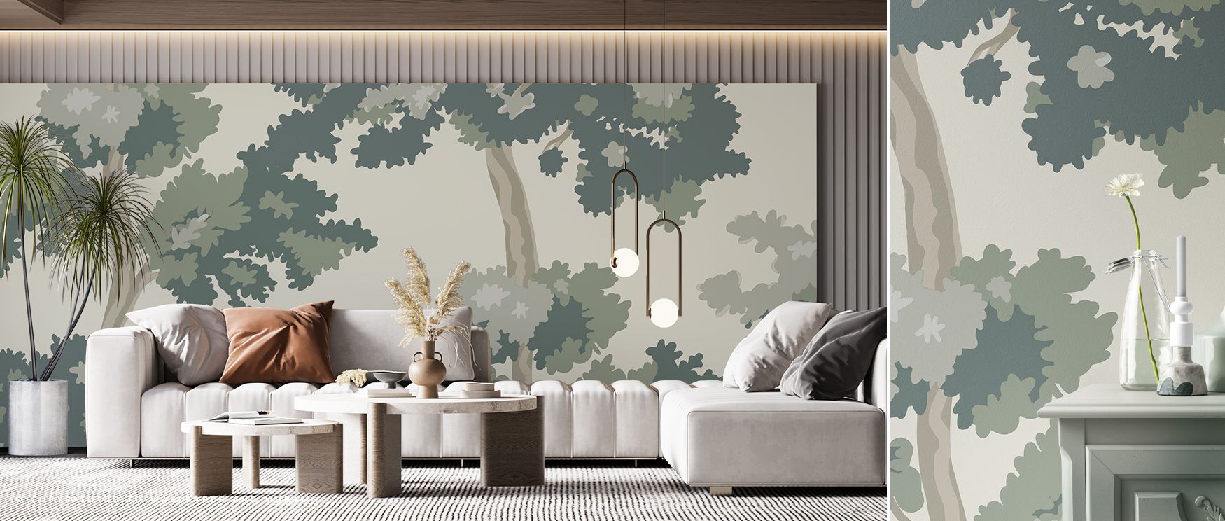 The Camouflage Trees Wallpaper surrounds interiors with woodland grace, bringing tree patterns into bedrooms, offices, or living rooms, offering calm depth and timeless atmosphere of natural refinement and elegance. 