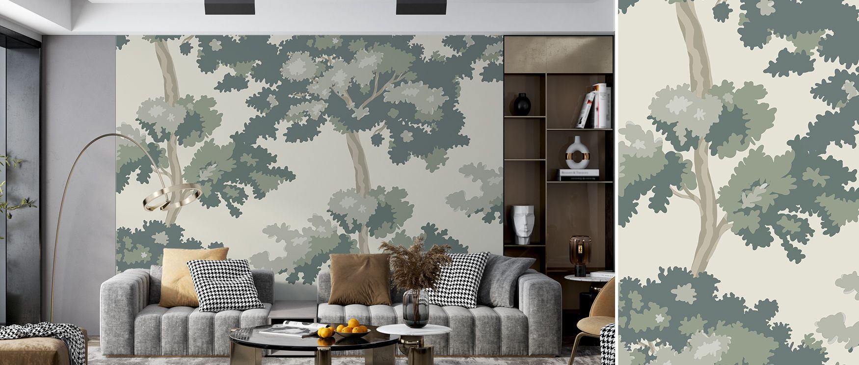 A quiet charm radiates from Camouflage Trees Wallpaper, where tonal details and intricate branches transform bedrooms, offices, or living rooms into calm interiors that celebrate nature’s artistry and enduring beauty. 