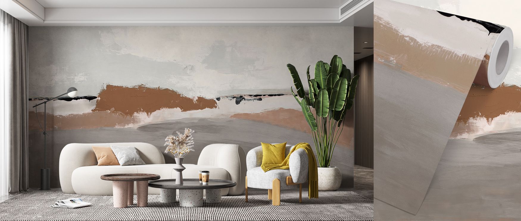 Gentle hues spread within Cashmere Skies Wallpaper, offering luminous balance across walls, enriching bedrooms, offices, or living rooms with timeless calm, natural beauty, and an atmosphere of expansive serenity. 