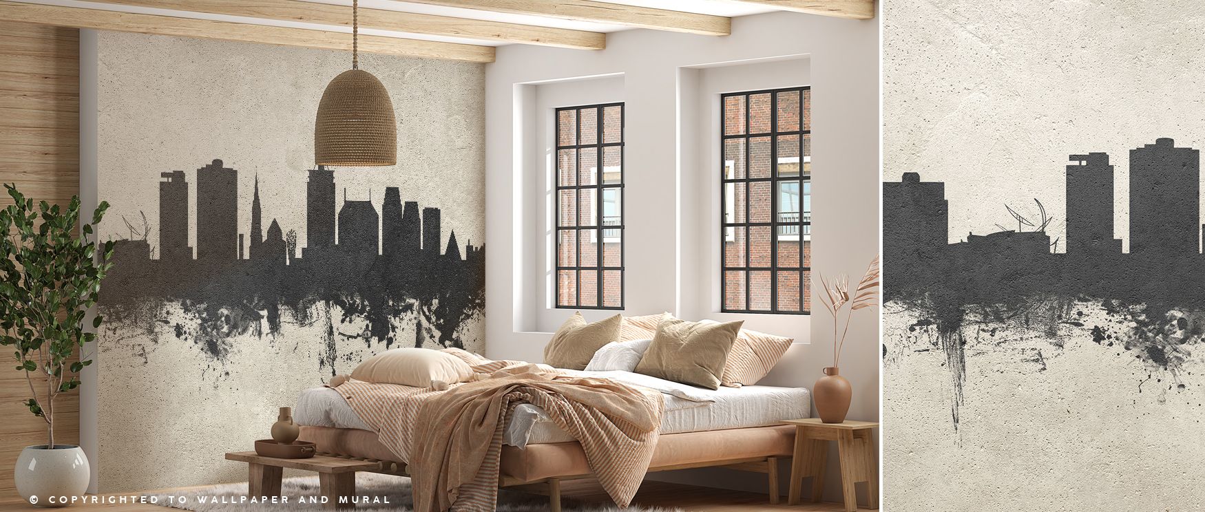 Raw texture shapes Christchurch New Zealand Skyline Concrete Wallpaper, offering depth and grit that surround living rooms, offices, or lofts with refined industrial style, cultural strength, and timeless urban charm expressed through concrete-inspired sk