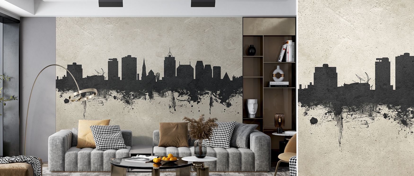 The Christchurch New Zealand Skyline Concrete Wallpaper embodies urban strength, surrounding living rooms, offices, or loft interiors with textured charm, cultural refinement, and gritty presence inspired by industrial skyline artistry. 