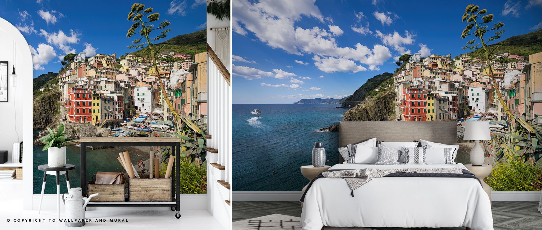 Cinque Terre Excursion Wallpaper captures cliffside spirit, surrounding bedrooms, offices, or living rooms with colorful houses, cultural charm, and natural vibrancy that reflect Italy’s timeless coastal atmosphere. 