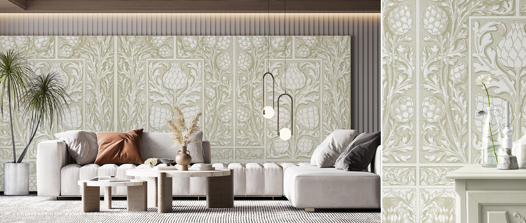 The Clear Thistle Wall Happy Wallpaper radiates joy, surrounding nurseries, playrooms, or bedrooms with whimsical thistle charm, playful atmosphere, and cheerful tones that inspire delight and imaginative discovery. 