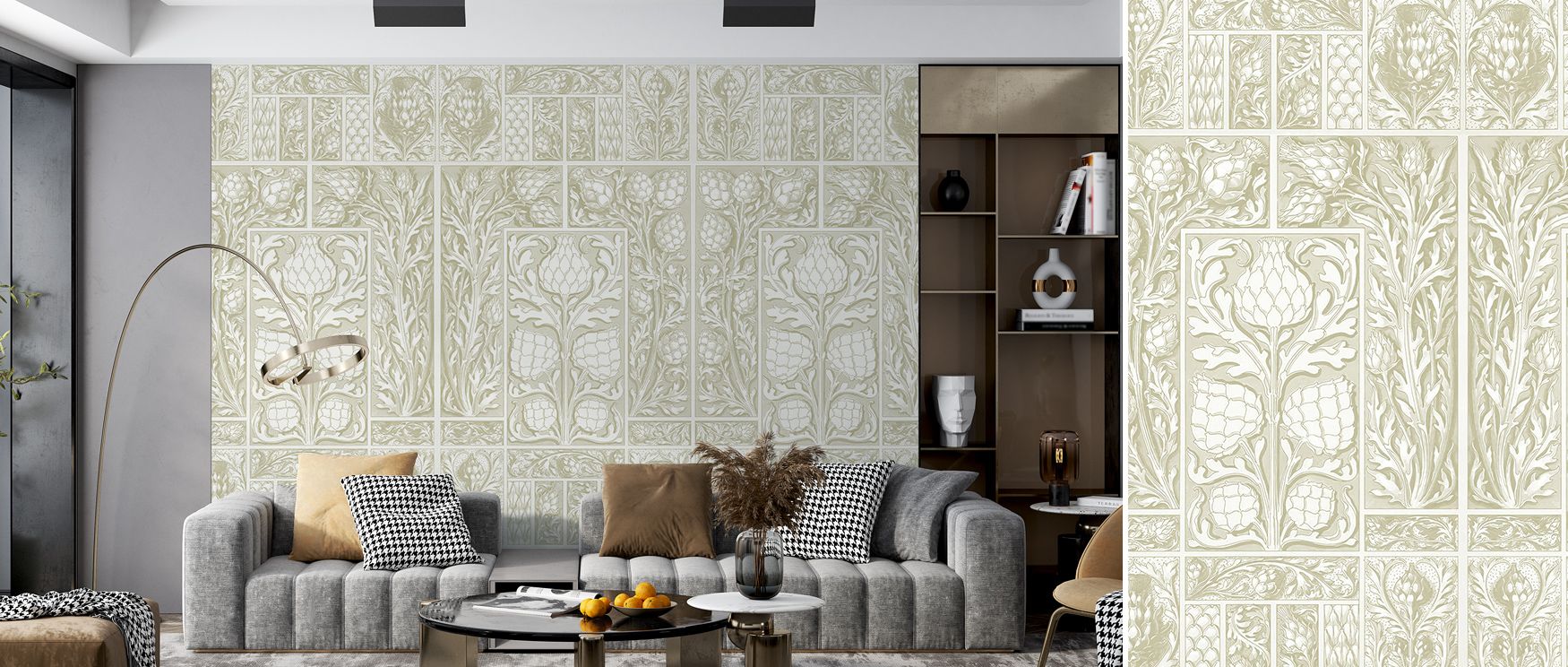 Joyful presence flows through Clear Thistle Wall Happy Wallpaper, surrounding nurseries, playrooms, or bedrooms with whimsical thistle patterns, playful tones, and imaginative atmosphere that create cheerful interiors. 