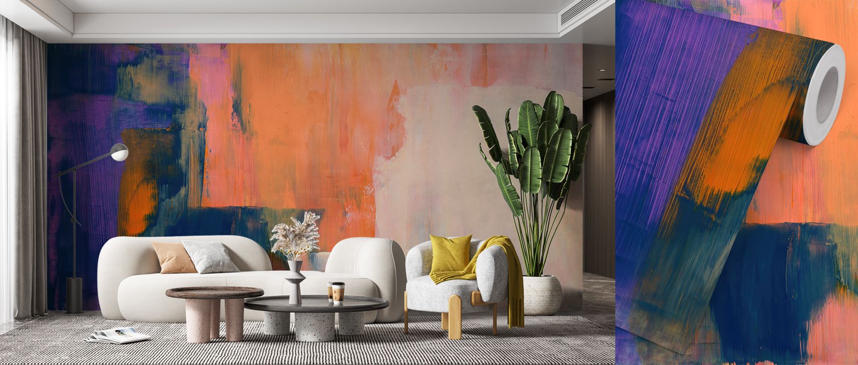 Flowing tones enrich Color Field Painting No.1 Wallpaper, surrounding bedrooms, offices, or living rooms with calm atmosphere, refined beauty, and timeless artistry inspired by abstract expression. 