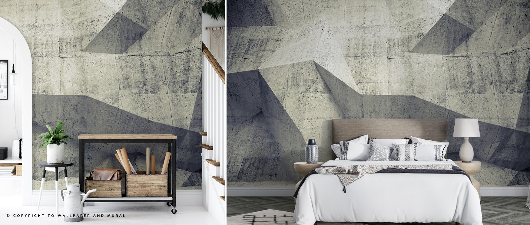 Concrete Shapes Warm Gray Wallpaper layers geometry into warm tones, surrounding walls with rhythm, refinement, and calm atmosphere that transform interiors with subtle depth and timeless elegance of design. 