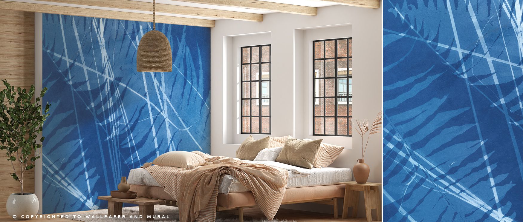 Cyanotype Lines Wallpaper flows with abstract rhythm, where deep tones highlight linear artistry. Its imagery conveys calm sophistication, shaping interiors with modern creativity. Suitable for bedrooms, living rooms, or offices, it balances strength with