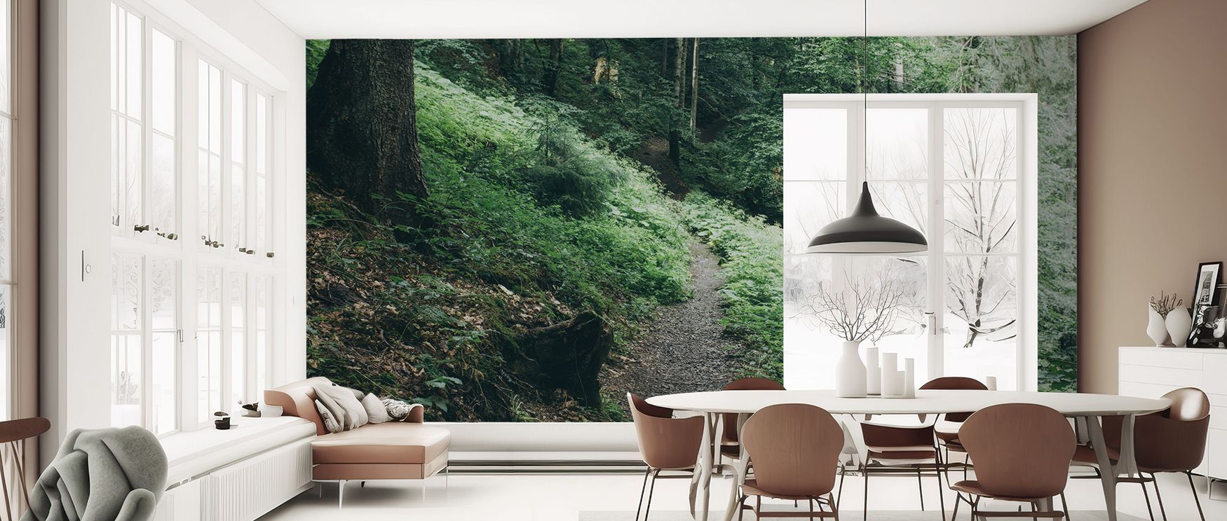 Dark Moody Forest Wallpaper unveils poetic forest scenes, where every line of shadow holds narrative. The design feels enchanting, carrying depth into interiors. Suitable for living rooms, offices, or bedrooms, it transforms walls with moody elegance. 