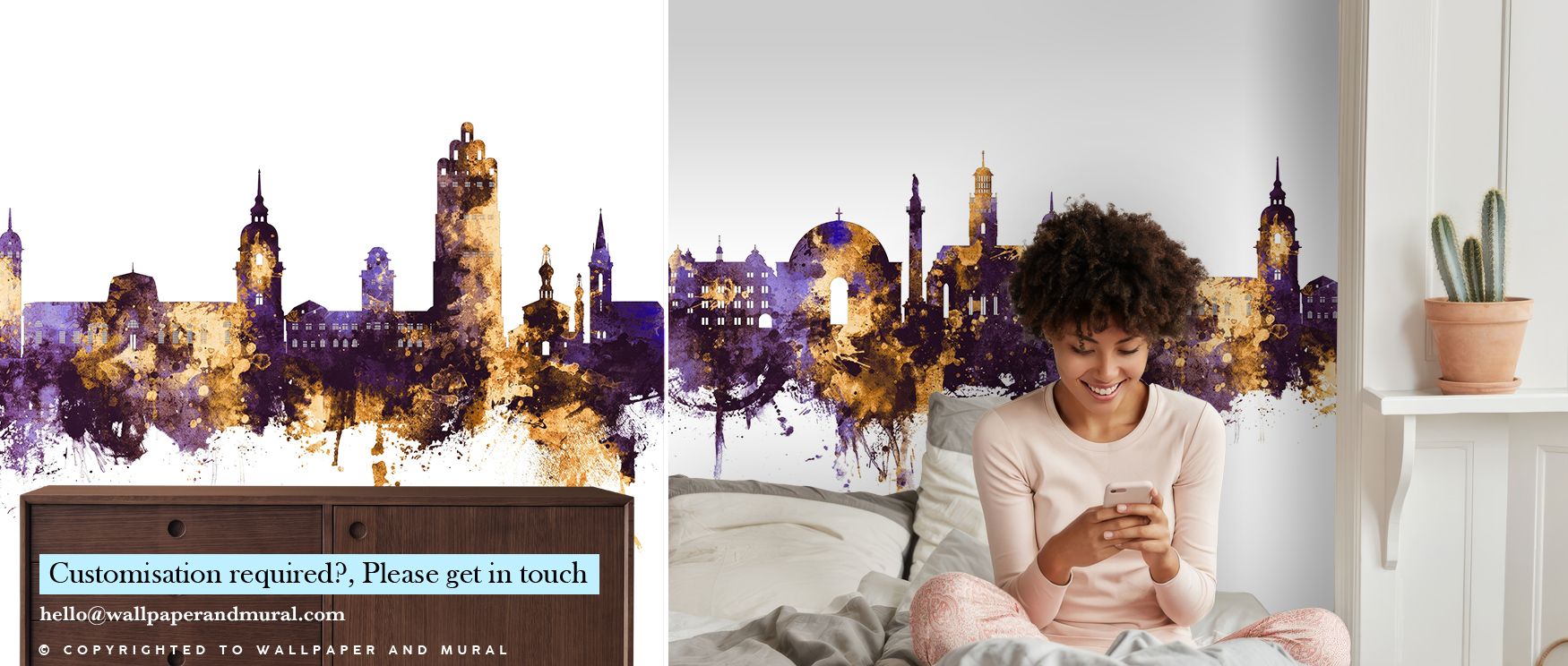 The architecture of Darmstadt shines in this wallpaper, each spire highlighted by luminous hues. The design conveys elegance while suggesting pride, offering interiors balance of strength and refinement. Suitable for offices, living rooms, or bedrooms, it