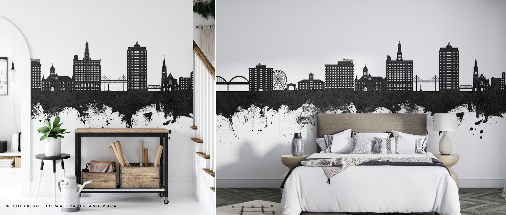 Davenport Iowa Skyline Black & White Wallpaper highlights clarity, as each form rises with bold pride. The palette builds depth, creating atmosphere of calm elegance. Perfect for bedrooms, offices, or living rooms, it enhances spaces with cultural beauty.