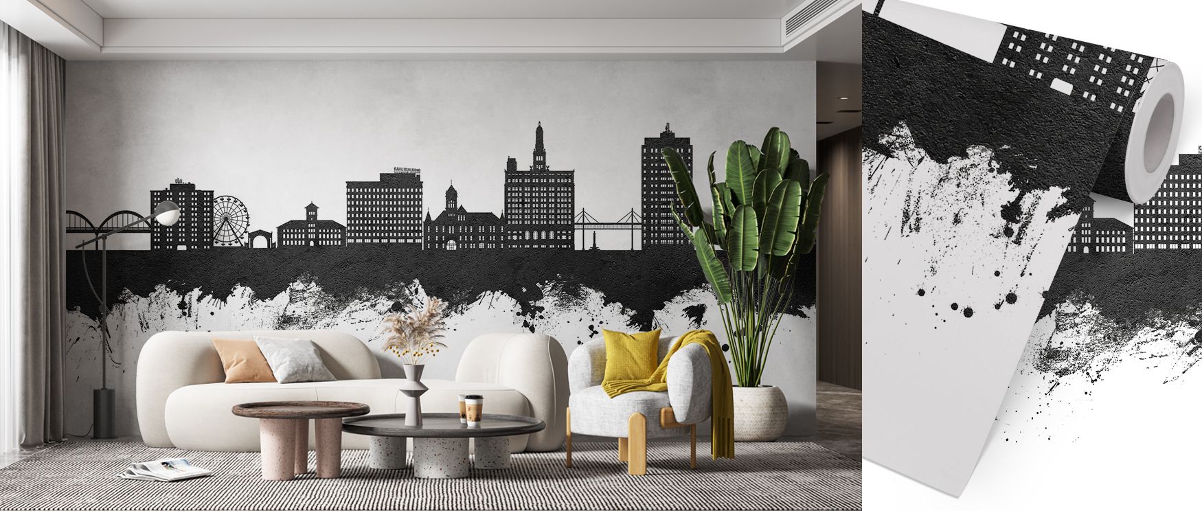 Davenport Iowa Skyline Black & White Wallpaper inspires balance, with tones highlighting rhythm of architecture. Its imagery creates presence that is timeless, enhancing bedrooms, living rooms, or offices with sophistication and calm strength. 