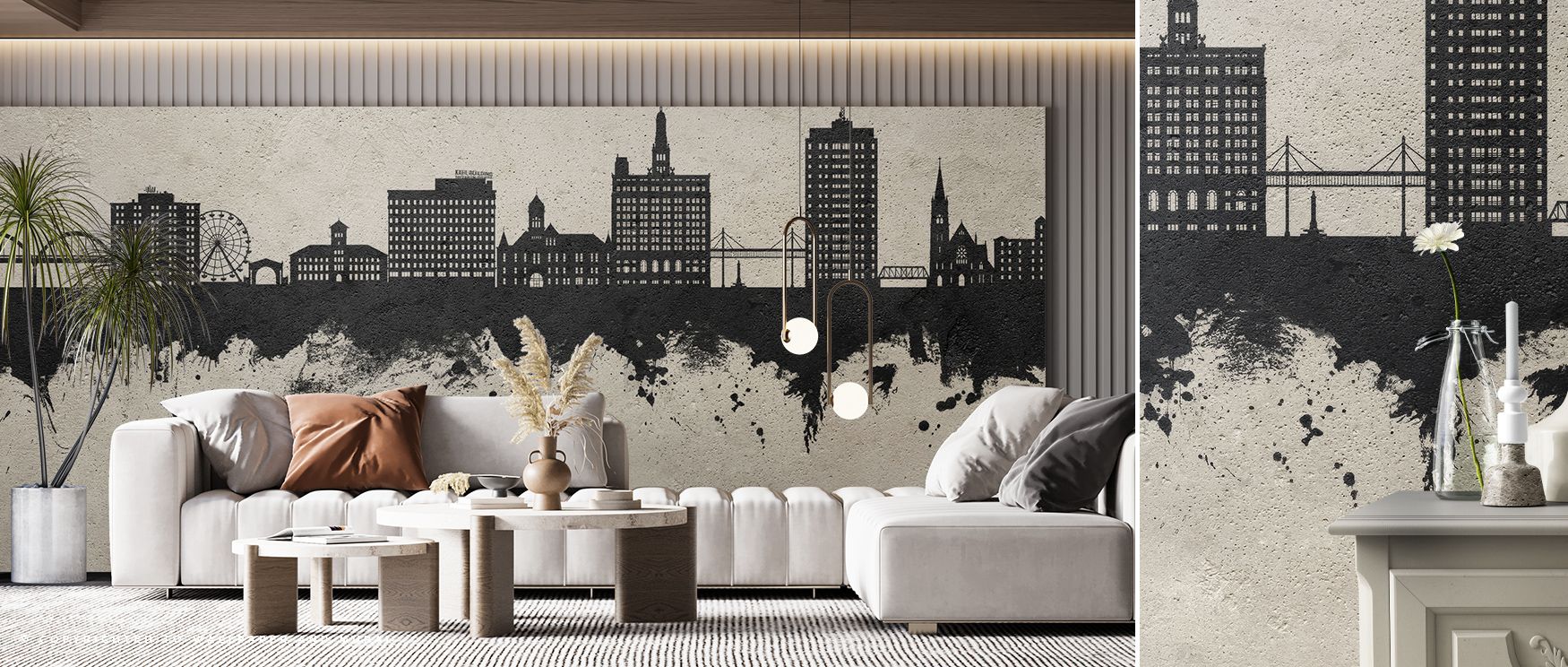 Davenport Iowa Skyline Concrete Wallpaper reflects cultural pride through industrial tones. Its imagery enhances spaces with identity, producing refined mood. Offices, lofts, or living rooms become cultural settings enriched by urban artistry and strength