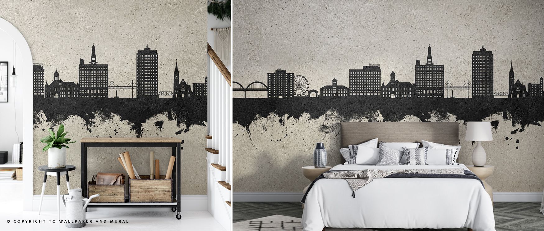 Davenport Iowa Skyline Concrete Wallpaper reveals power of industrial tone, creating interiors with dramatic balance. Its imagery connects culture with artistry, shaping offices, lofts, or living rooms into modern spaces of depth. 