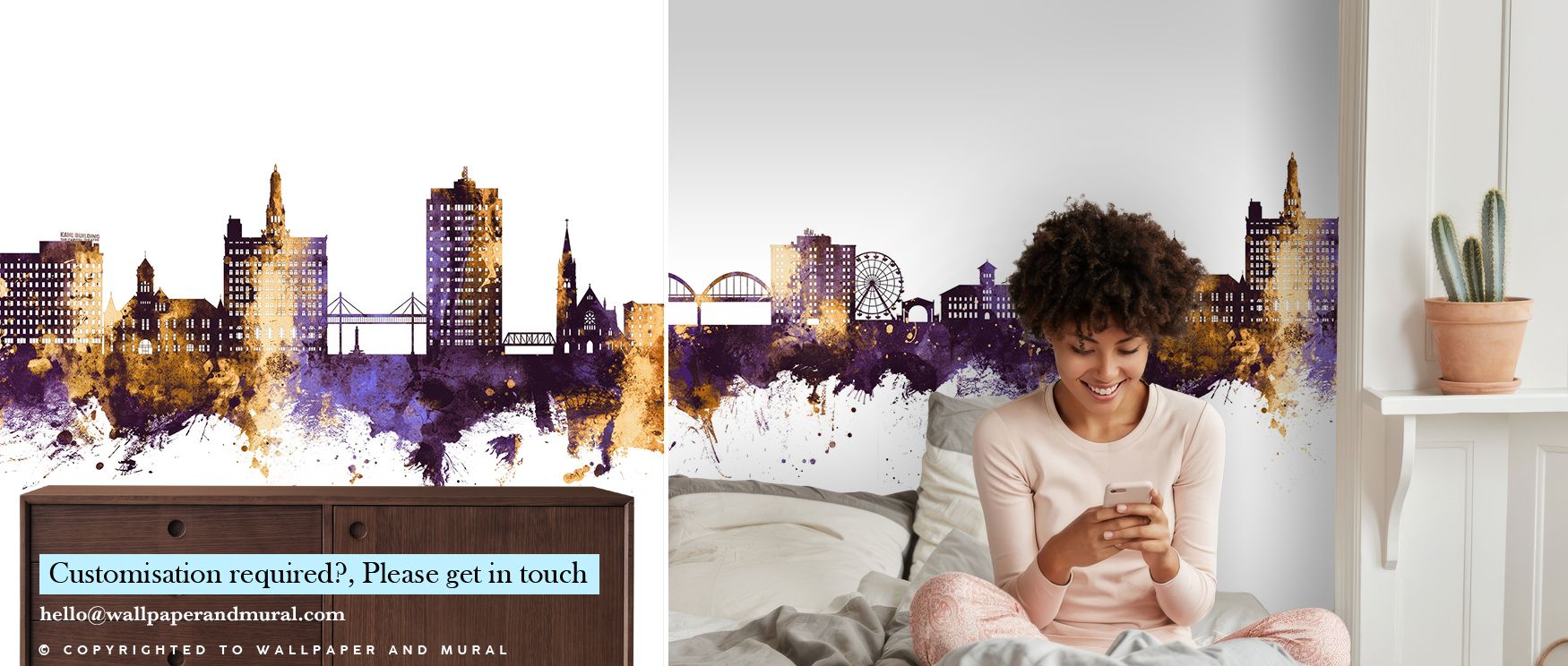 Dayton Ohio Skyline Purple & Gold Wallpaper highlights architecture in radiant tones, creating atmosphere of refinement. Its imagery feels both calm and commanding, offering balance that enriches interiors. Living rooms, bedrooms, or offices benefit from 