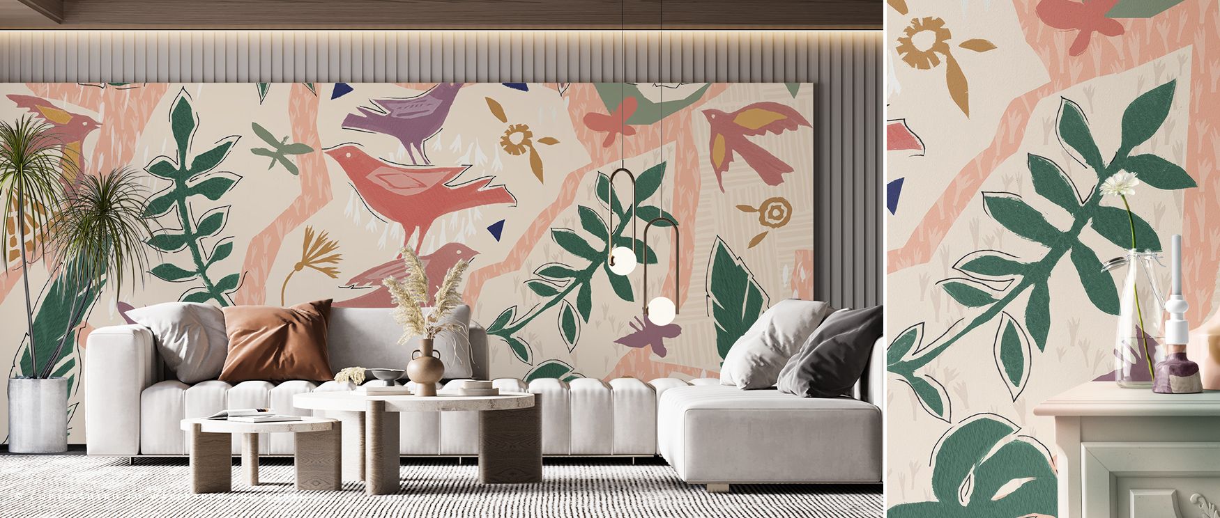 Desert Flair Pink Circle Wallpaper expresses elegance through imagery inspired by desert calm. Its pink accent enhances composition, offering interiors depth. Bedrooms, living rooms, or offices gain artistic atmosphere filled with sophistication and warmt