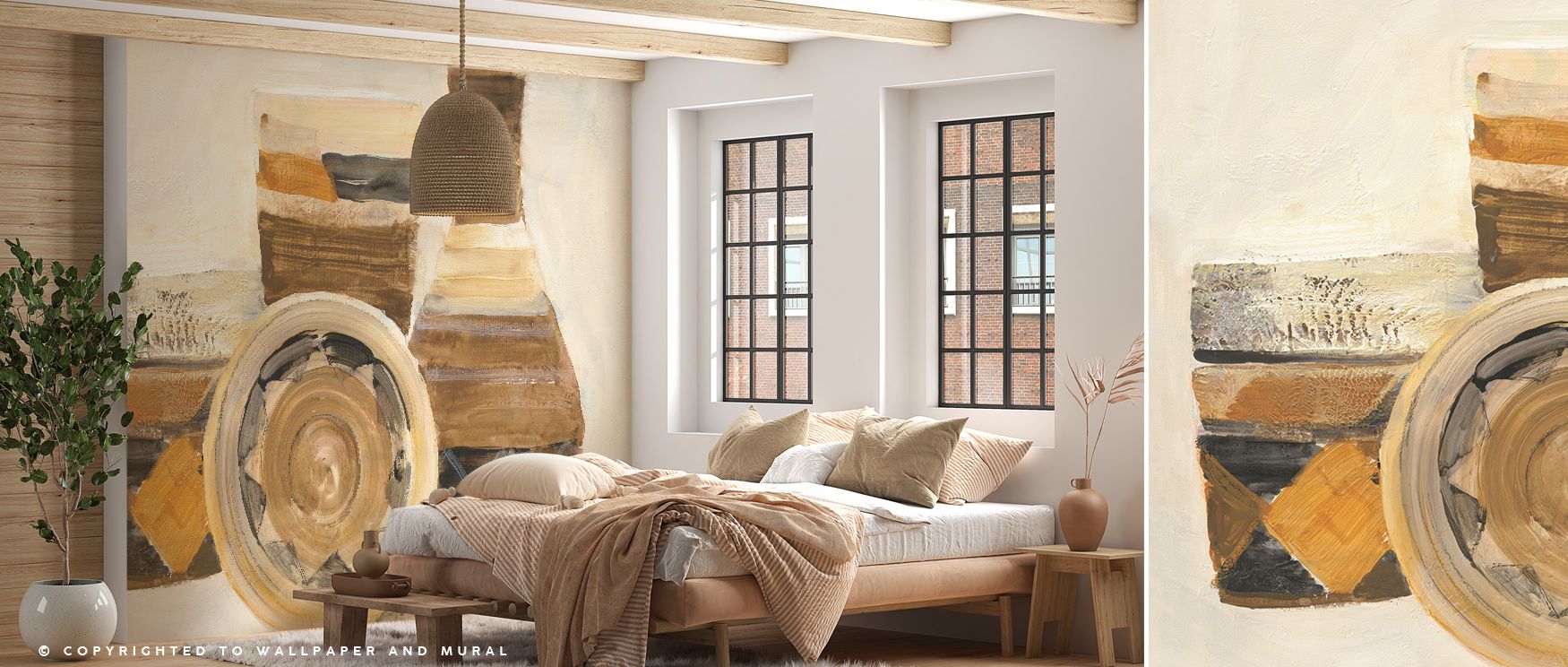 Desert Life Collected Wallpaper portrays desert beauty through balanced tones and imagery. Its atmosphere feels serene and reflective, inspiring bedrooms, offices, or living rooms. The design creates depth while remaining calm, shaping interiors with cult