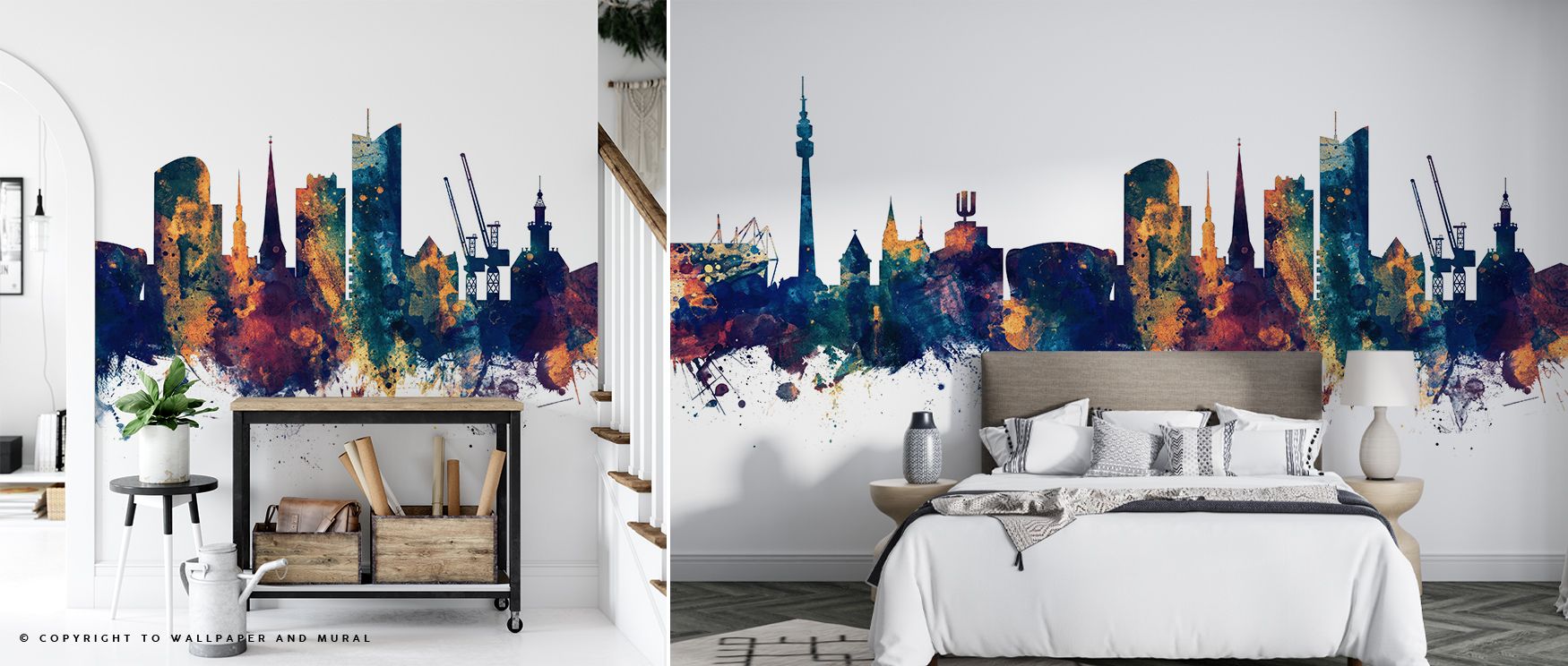 Dortmund Germany Skyline Blue & Bronze Wallpaper enhances interiors with cultural pride, as glowing tones highlight identity. Its artistry conveys depth and calm charm, shaping bedrooms, offices, or living rooms into spaces of refined luxury. 