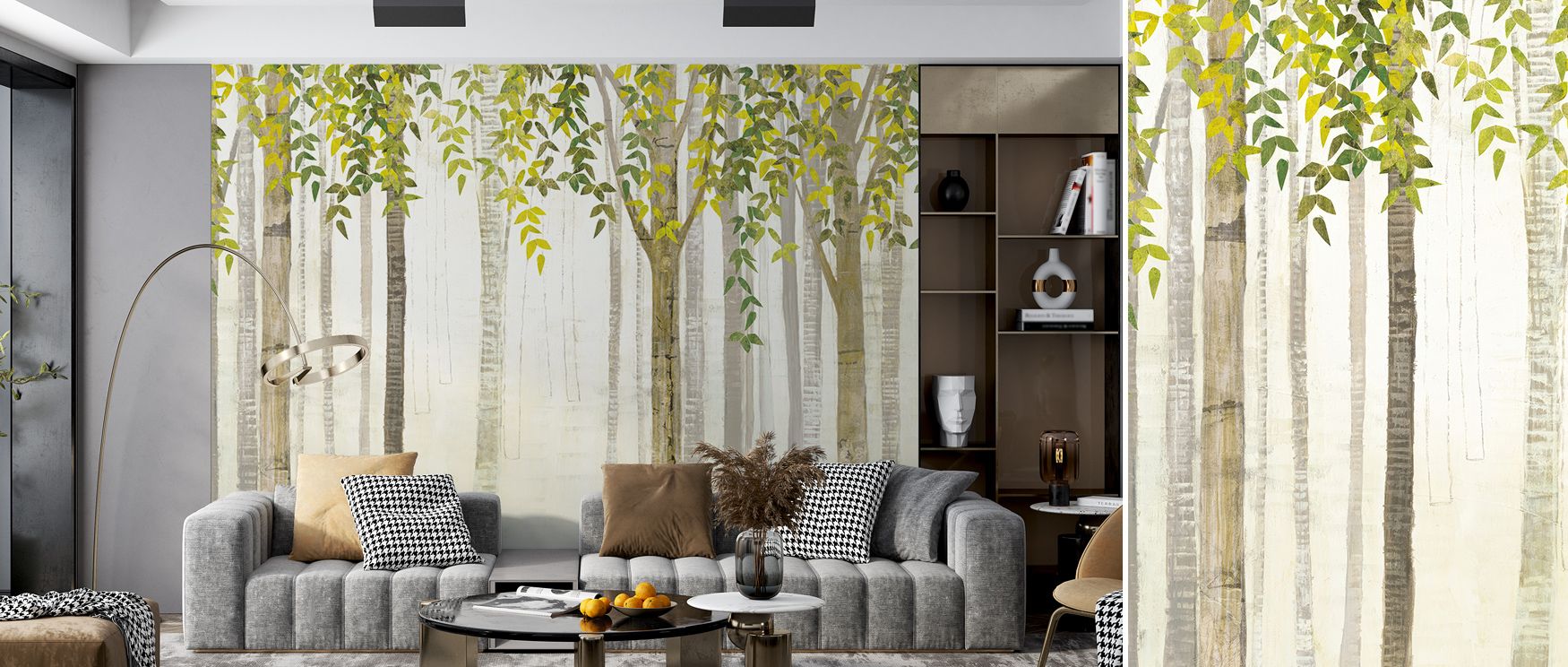Down to the Woods Spring Wallpaper shapes interiors into tranquil retreats. Its blossoms create mood of renewal, while tones balance warmth. Bedrooms, living rooms, or offices gain atmosphere of freshness and calm artistry. 