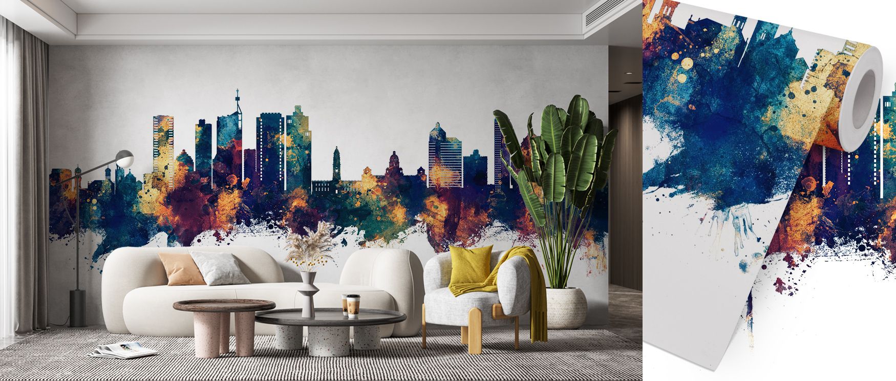 Durban South Africa Skyline Blue & Bronze Wallpaper portrays refinement through radiant tones of bronze and blue. Its imagery conveys charm, enriching bedrooms, offices, or living rooms with timeless resonance. 