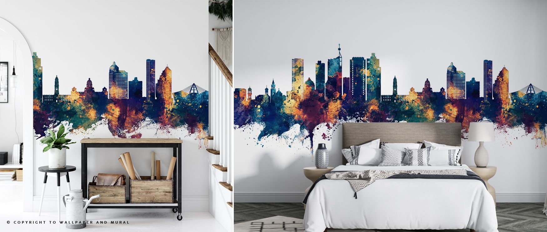 Durban South Africa Skyline Blue & Bronze Wallpaper builds charm through glowing palette. Its tones convey balance, enriching bedrooms, offices, or living rooms with pride. The design conveys cultural artistry. 
