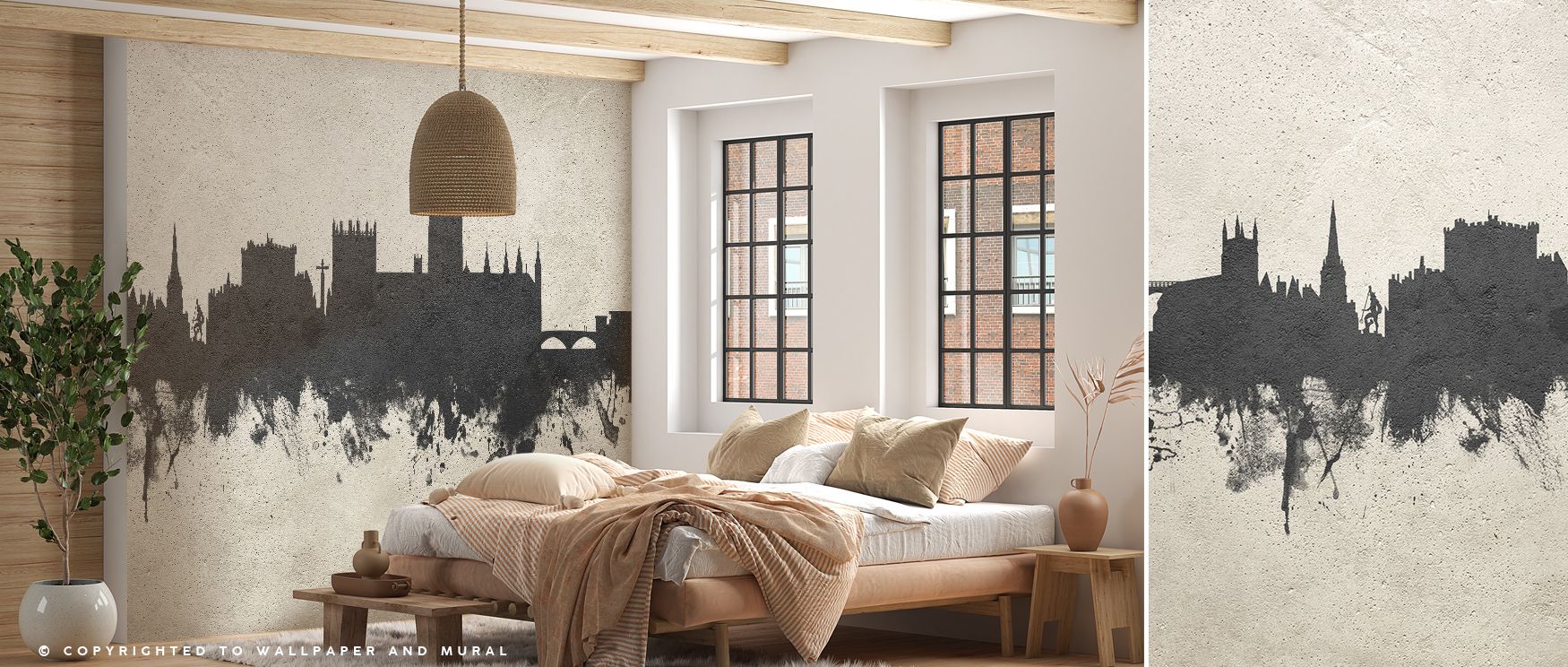 Durham England Skyline Concrete Wallpaper portrays strength by using architectural silhouettes in textured tones. Its palette conveys resonance, enriching bedrooms, offices, or living rooms with grit. The wallpaper reflects cultural pride. 