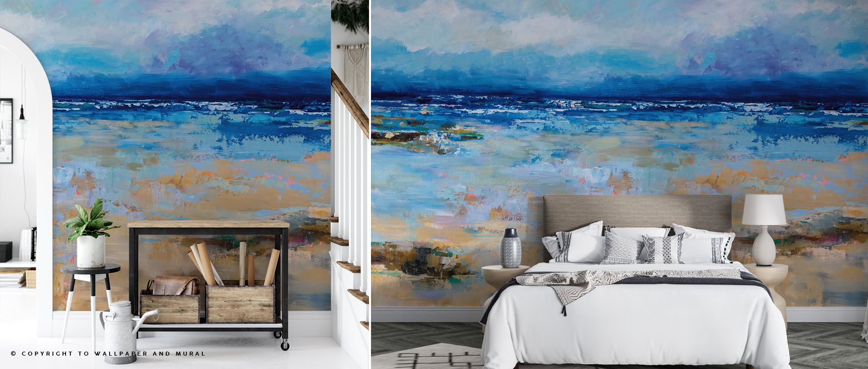 East Beach Wallpaper reflects natural grace through seaside imagery painted in delicate palette. Its tones inspire serenity, enriching living rooms, bedrooms, or offices with timeless resonance. 