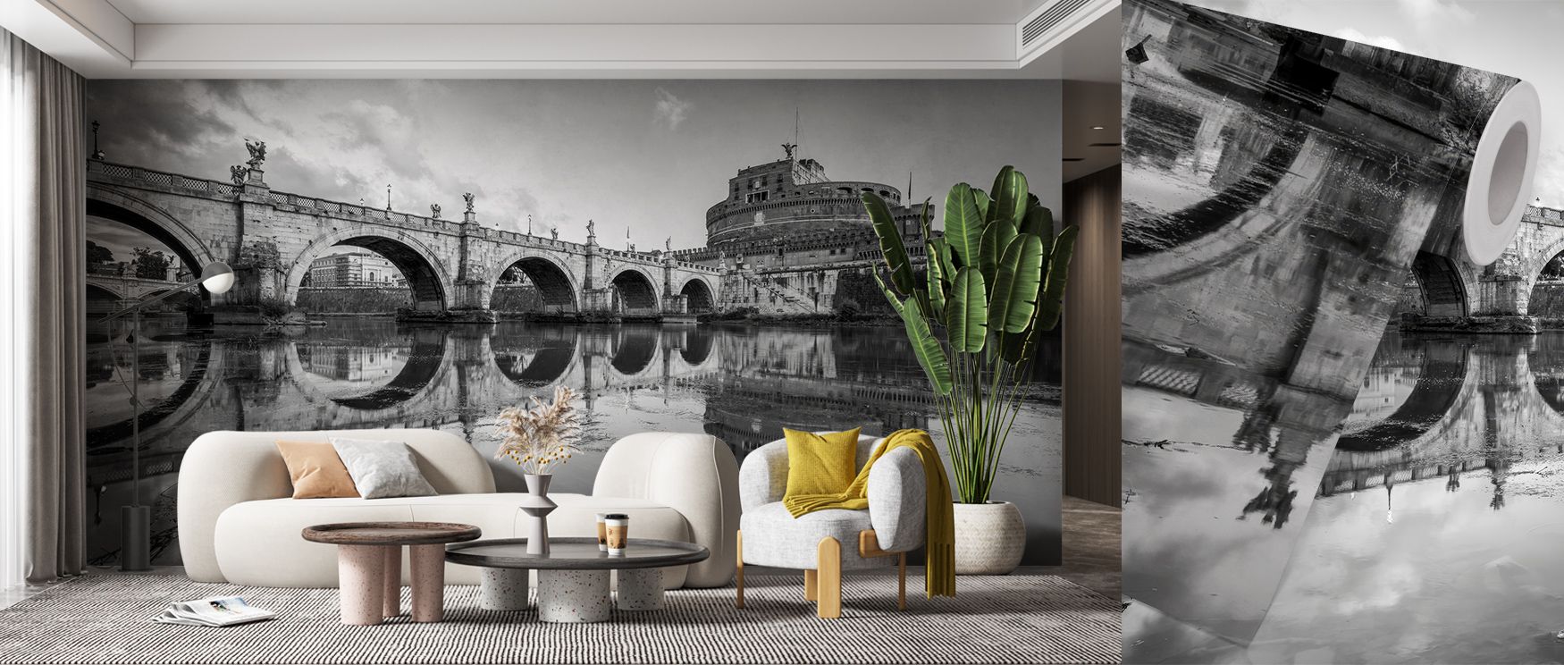 Eternal Bridge and Castle Wallpaper enriches interiors with cultural charm, as bridges and castles unfold across calm tones. Its imagery highlights heritage pride, making bedrooms, offices, or living rooms settings of refined grace and beauty. 