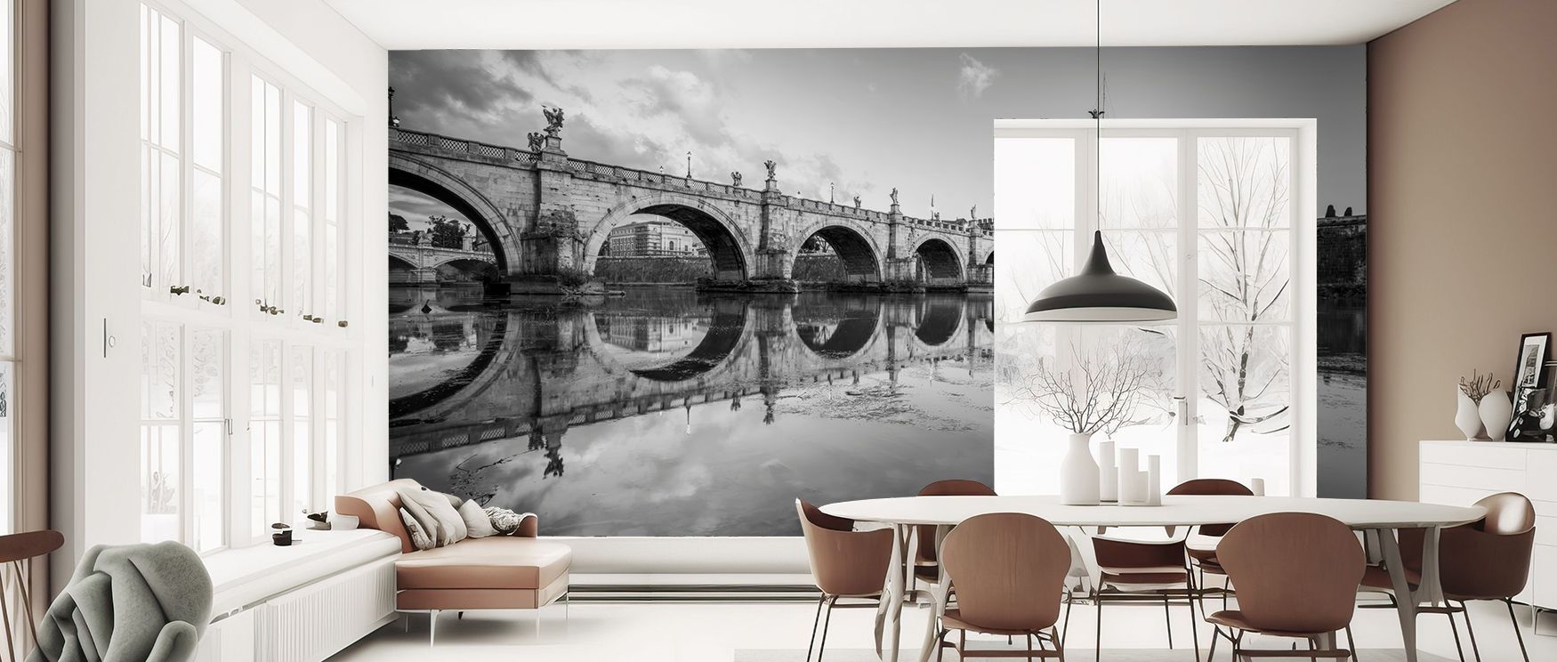 Eternal Bridge and Castle Wallpaper builds refined atmosphere with imagery of castles and bridges that inspire timeless mood. Its tones convey calm presence, making living rooms, bedrooms, or offices serene cultural spaces. 