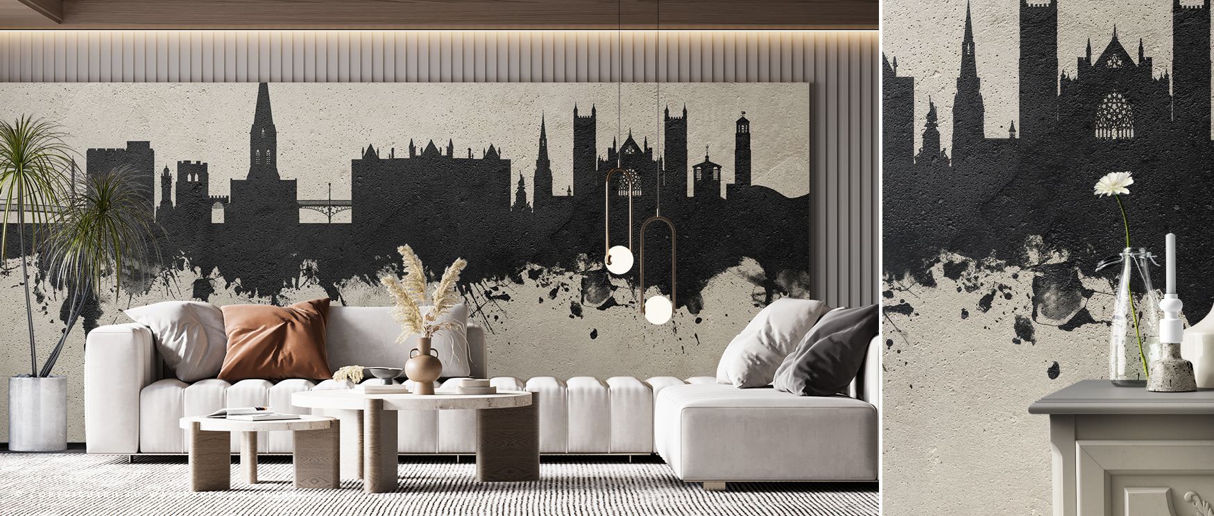 Exeter England Skyline Concrete Wallpaper conveys urban pride with concrete tones that highlight architectural strength. Its imagery reflects grit, enriching bedrooms, offices, or living rooms with cultural depth. The wallpaper builds atmosphere of refine