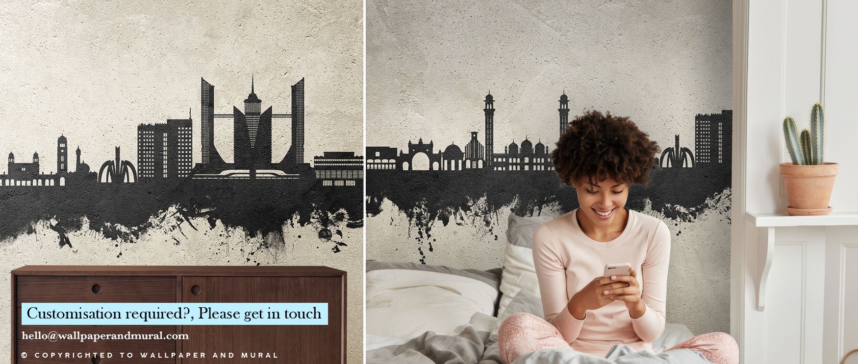 Faislabad Pakistan Skyline Concrete Wallpaper portrays cultural pride with towers rising in textured tones that convey grit and balance. Its imagery enriches offices, lofts, or living rooms with bold resonance. The wallpaper reflects urban strength. 