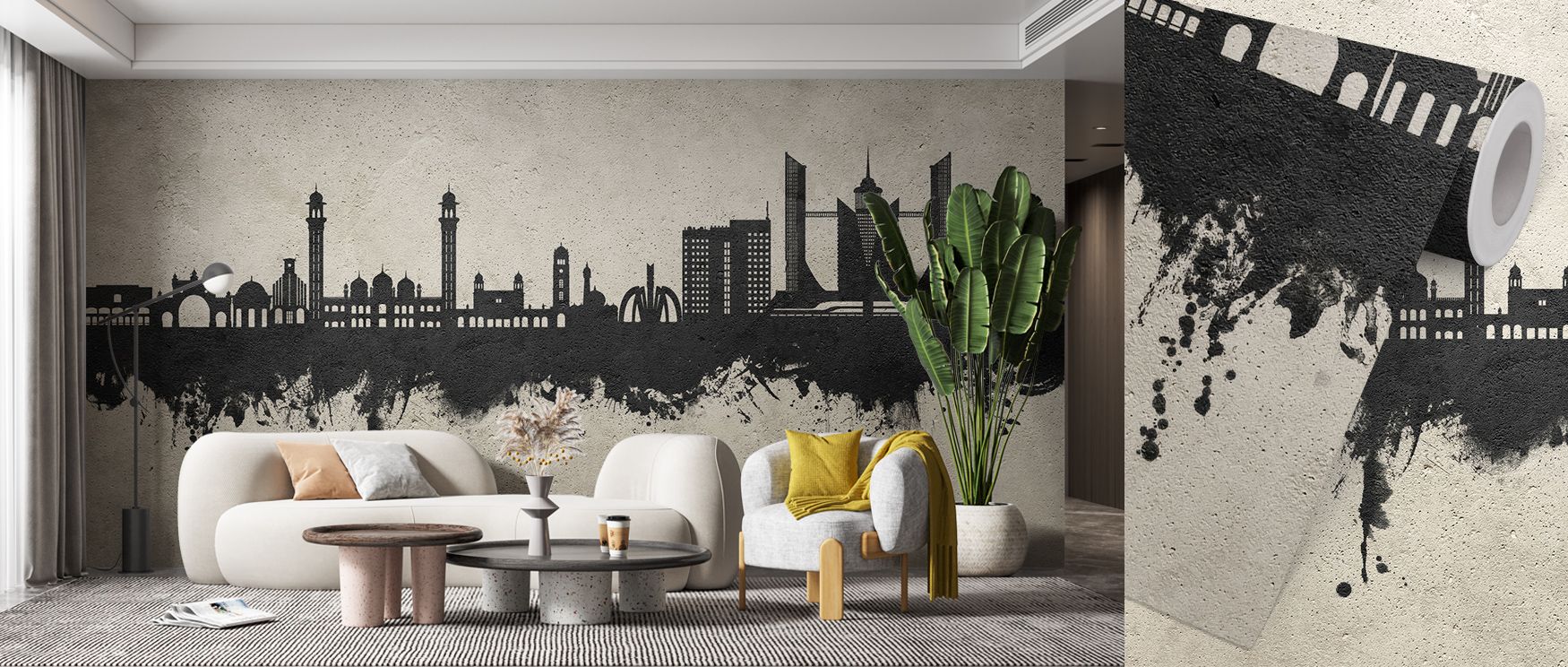 Faislabad Pakistan Skyline Concrete Wallpaper conveys identity by using gritty tones that suggest industrial artistry. Its imagery enriches offices, lofts, or living rooms with balance. The wallpaper reflects strength and pride. 
