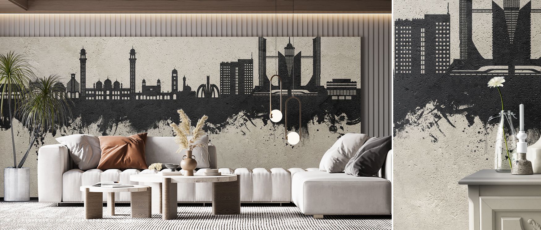 Faislabad Pakistan Skyline Concrete Wallpaper enriches interiors with textured charm, turning walls into urban portraits of strength. Its tones convey calmness, enriching bedrooms, offices, or living rooms with resonance. 