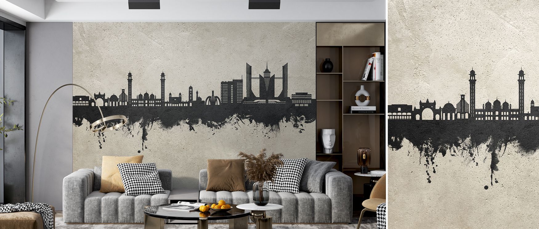 Faislabad Pakistan Skyline Concrete Wallpaper portrays grit and sophistication together, with tones reflecting cultural resonance. Its imagery enriches offices, lofts, or living rooms with modern artistry. The wallpaper conveys balance. 