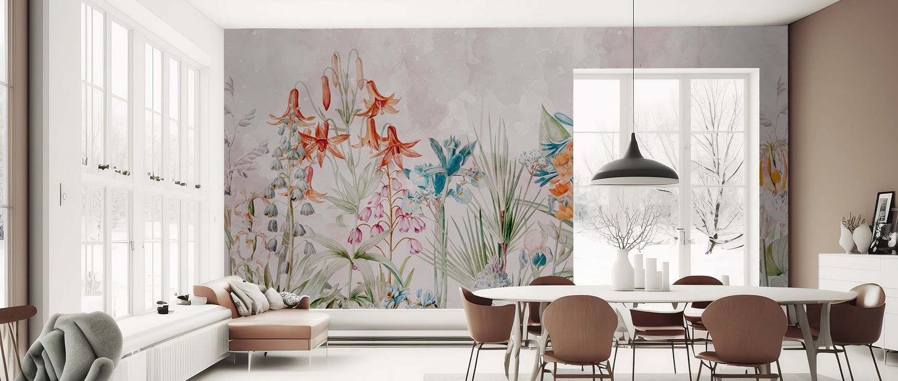 Energy and calm coexist in the Field of Dreams Orange Wallpaper, where colors suggest fields alive with vitality. Its rich surface creates intimacy and openness together, ideal for living rooms, bedrooms, or offices that benefit from bold elegance. 