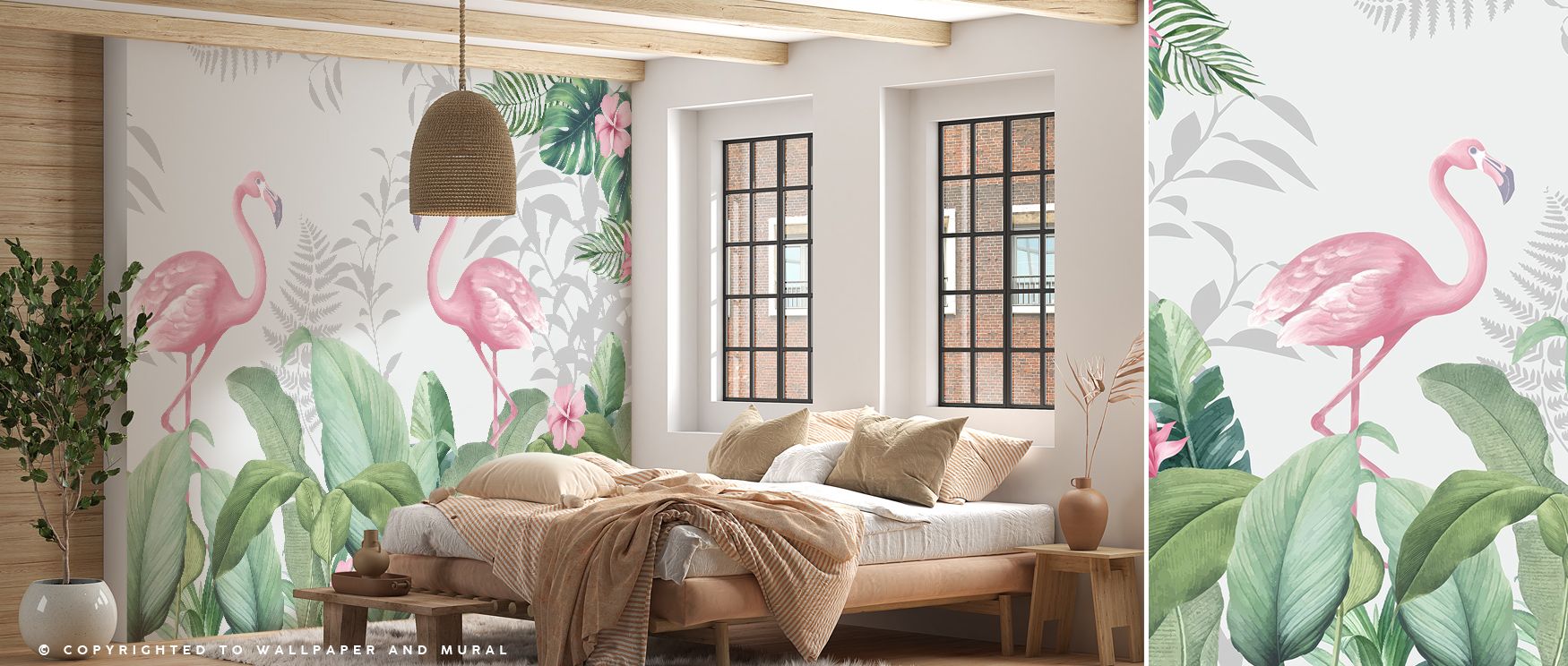 Flamingo Challenge Wallpaper radiates whimsical charm, playful flamingos arranged in lively rhythm across walls. The design inspires cheer, making nurseries or playrooms vibrant. Its tones balance boldness and softness, enriching interiors with fun energy