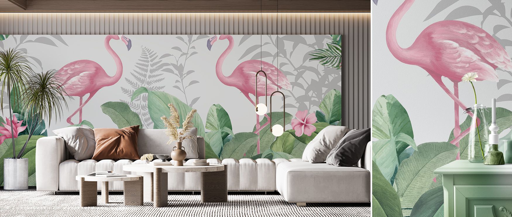 Playful motion defines Flamingo Challenge Wallpaper, flamingos arranged in joyful harmony. Its colors brighten walls, making children’s rooms or play corners radiant. The design nurtures imagination, letting creativity unfold freely. It offers a perfect b
