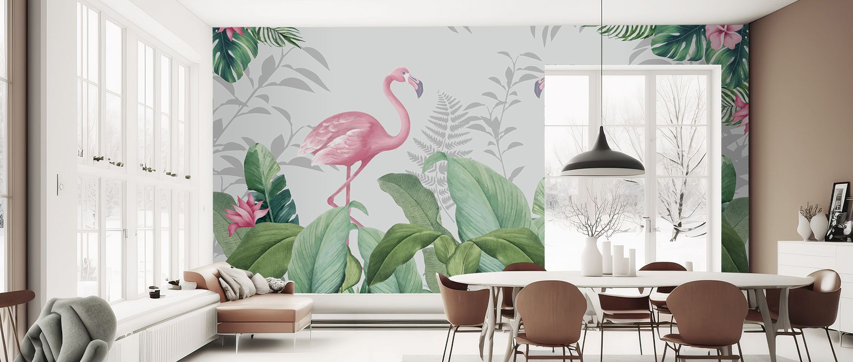 The essence of Flamingo Challenge Wallpaper is delight, flamingos moving with vibrant rhythm across walls. Ideal for playful bedrooms or living areas, it inspires laughter and positivity. Its colors enhance mood without overwhelming, creating balance betw